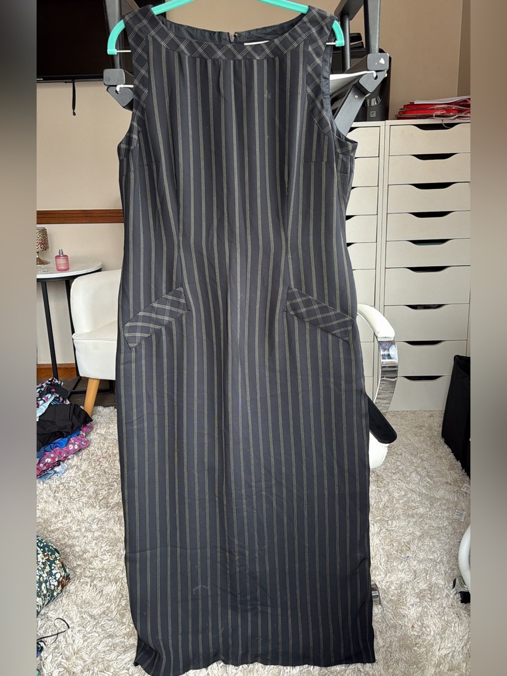 Maggy London black and white vintage striped dress